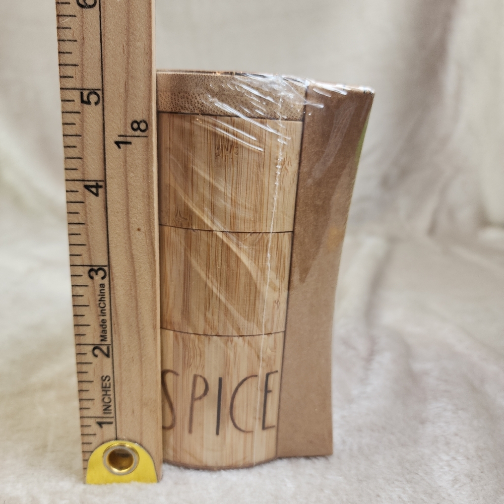 Rae Dunn Bamboo 3 Tiered Spice Box New - Picture 8 of 10